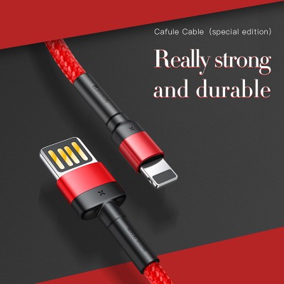 Кабель USB BASEUS Cafule, USB - Lightning, 1.5А, 2 м, серый+черный, special edition Кабель USB BASEUS Cafule, USB - Lightning, 1.5А, 2 м, серый+черный, special edition