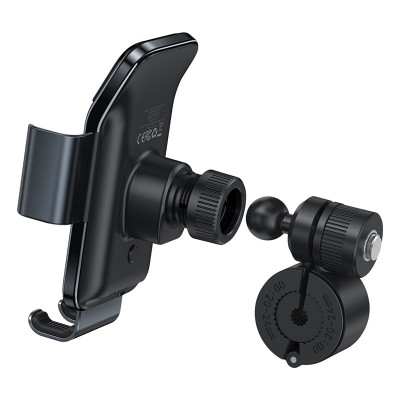 Держатель для Мотоцикла/Велосипеда BASEUS Smart Solar Power Wireless на солнечных батареях, черный Держатель для Мотоцикла/Велосипеда BASEUS Smart Solar Power Wireless на солнечных батареях, черный