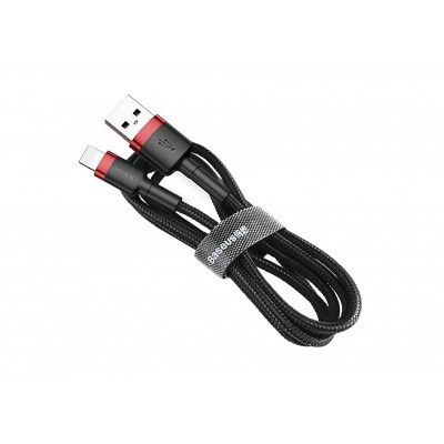 Кабель USB BASEUS Cafule, USB - Lightning, 2.4А, 0,5 м, красный+черный Кабель USB BASEUS Cafule, USB - Lightning, 2.4А, 0,5 м, красный+черный