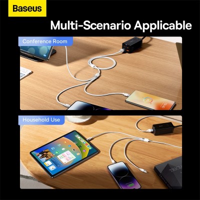 Кабель USB BASEUS StarSpeed 1-for-3 Fast Charging Data, USB - MicroUSB+Type-C+Lightning, 3.5A, 1.2 м, белый Кабель USB BASEUS StarSpeed 1-for-3 Fast Charging Data, USB - MicroUSB+Type-C+Lightning, 3.5A, 1.2 м, белый