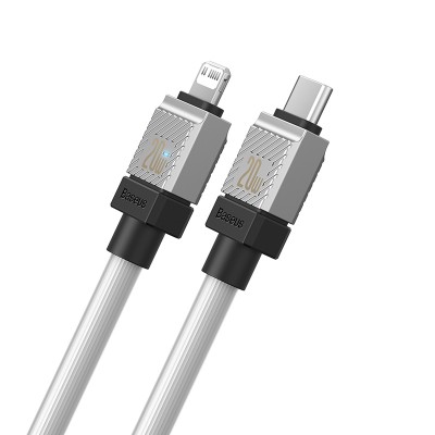 Кабель USB-C BASEUS CoolPlay Series Fast Charging, Type-C - Lightning, 20W, 1 м, белый Кабель USB-C BASEUS CoolPlay Series Fast Charging, Type-C - Lightning, 20W, 1 м, белый