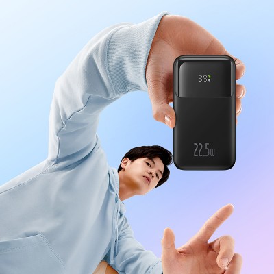 Портативный аккумулятор BASEUS Comet Series Dual-Cable 22.5W, 10000 мА⋅ч, черный Портативный аккумулятор BASEUS Comet Series Dual-Cable 22.5W, 10000 мА⋅ч, черный