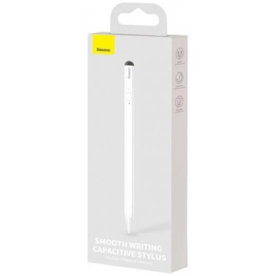 Стилус BASEUS Smooth Writing Capacitive (Active + Passive version), белый, с индикатором Стилус BASEUS Smooth Writing Capacitive (Active + Passive version), белый, с индикатором