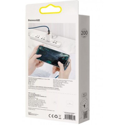 Кабель USB-C BASEUS Legend Series Elbow, Type-C - Type-C, 100W, 2 м, синий Кабель USB-C BASEUS Legend Series Elbow, Type-C - Type-C, 100W, 2 м, синий