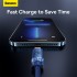 Кабель USB BASEUS Crystal Shine Series Fast Charging, USB - Lightning, 2.4А, 1,2м, синий Кабель USB BASEUS Crystal Shine Series Fast Charging, USB - Lightning, 2.4А, 1,2м, синий