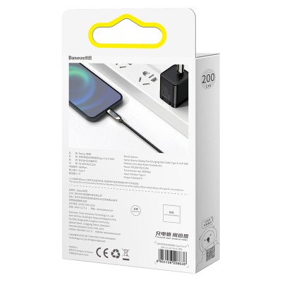 Кабель USB-C BASEUS Display Fast Charging, Type-C - Lightning, 2,22А, 20W, 2 м, черный Кабель USB-C BASEUS Display Fast Charging, Type-C - Lightning, 2,22А, 20W, 2 м, черный