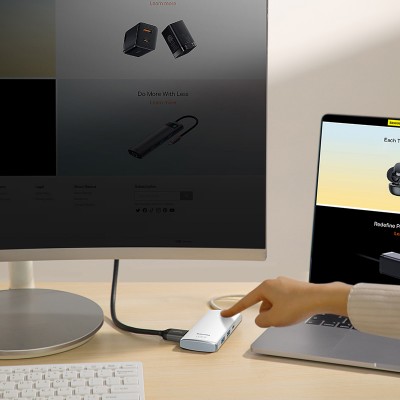 Переходник/Адаптер BASEUS Lite Series 6-Port, Разветвитель, Type-C - 2*USB3.0+HDMI+PD+SD/TF, белый Переходник/Адаптер BASEUS Lite Series 6-Port, Разветвитель, Type-C - 2*USB3.0+HDMI+PD+SD/TF, белый