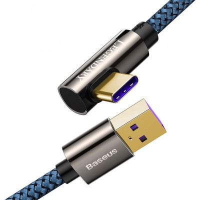 Кабель USB BASEUS Legend Series Elbow, USB - Type-C, 66W, 2 м, синий Кабель USB BASEUS Legend Series Elbow, USB - Type-C, 66W, 2 м, синий