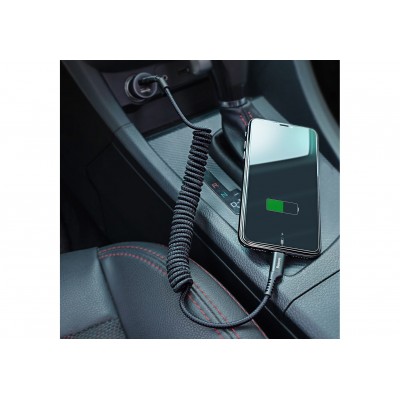 Кабель USB BASEUS Fish eye Spring, USB - Lightning, 2А, 1 м, черный, пружинный Кабель USB BASEUS Fish eye Spring, USB - Lightning, 2А, 1 м, черный, пружинный