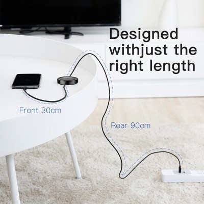 Кабель USB BASEUS iP Cable, USB - Lightning + Wireless Charger, 3A, 1.2 м, черный, беспроводная зарядка Кабель USB BASEUS iP Cable, USB - Lightning + Wireless Charger, 3A, 1.2 м, черный, беспроводная зарядка