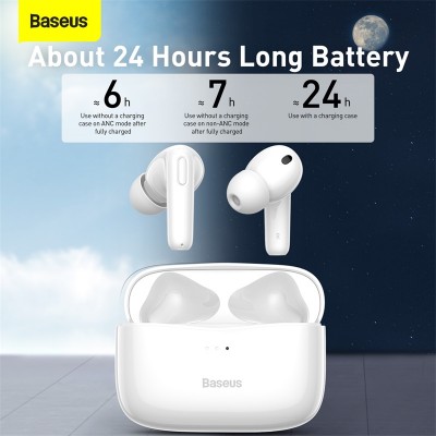 Беспроводные наушники BASEUS SIMU S2, Bluetooth, 45 мАч, белый Беспроводные наушники BASEUS SIMU S2, Bluetooth, 45 мАч, белый