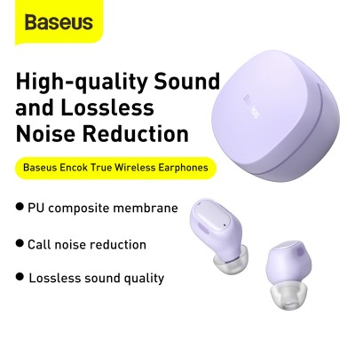 Беспроводные наушники BASEUS Encok WM01, Bluetooth, фиолетовый Беспроводные наушники BASEUS Encok WM01, Bluetooth, фиолетовый