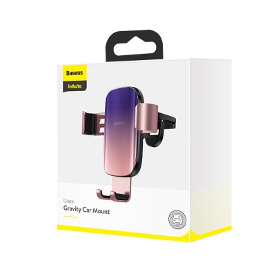Автомобильный держатель BASEUS Glaze Gravity, розовый, на воздуховод Автомобильный держатель BASEUS Glaze Gravity, розовый, на воздуховод