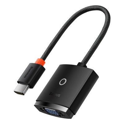 Переходник/Адаптер BASEUS Lite Series Adapter, HDMI - VGA (3.5mm Aux Port & Micro USB Power Input), черный Переходник/Адаптер BASEUS Lite Series Adapter, HDMI - VGA (3.5mm Aux Port & Micro USB Power Input), черный