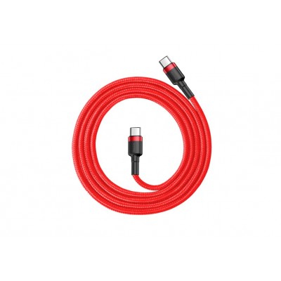 Кабель USB-C BASEUS Cafule, Type-C - Type-C, 3A, 1 м, красный Кабель USB-C BASEUS Cafule, Type-C - Type-C, 3A, 1 м, красный