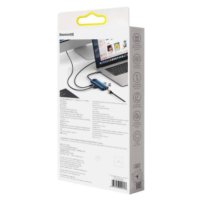 Переходник/Адаптер BASEUS Starjoy Series 6-in-1, Разветвитель, Type-C - USB3.0+PD+4K HD+RJ45, синий Переходник/Адаптер BASEUS Starjoy Series 6-in-1, Разветвитель, Type-C - USB3.0+PD+4K HD+RJ45, синий