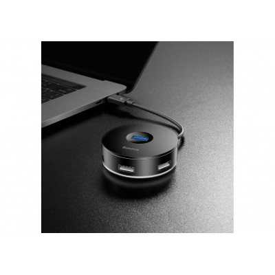 Переходник/Адаптер BASEUS Round Box, Разветвитель, Type-C - 1xUSB3.0 + 3xUSB2.0, 25 см, черный Переходник/Адаптер BASEUS Round Box, Разветвитель, Type-C - 1xUSB3.0 + 3xUSB2.0, 25 см, черный