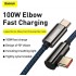 Кабель USB-C BASEUS Legend Series Elbow, Type-C - Type-C, 100W, 2 м, синий Кабель USB-C BASEUS Legend Series Elbow, Type-C - Type-C, 100W, 2 м, синий