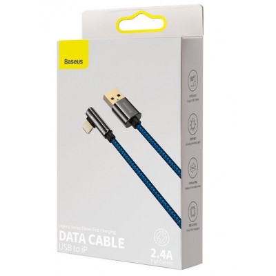 Кабель USB BASEUS Legend Series Elbow, USB - Lightning, 2.4А, 2 м, синий Кабель USB BASEUS Legend Series Elbow, USB - Lightning, 2.4А, 2 м, синий