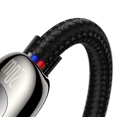 Кабель USB-C BASEUS Display Fast Charging, Type-C - Lightning, 2,22А, 20W, 2 м, черный Кабель USB-C BASEUS Display Fast Charging, Type-C - Lightning, 2,22А, 20W, 2 м, черный