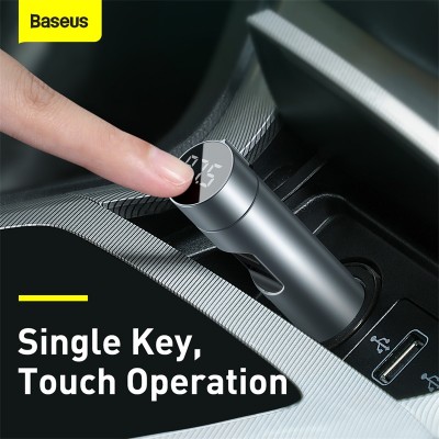 FM - Трансмиттер BASEUS Energy Column Car Wireless MP3, 2*USB, 3A, 18W, серебряный, с дисплеем FM - Трансмиттер BASEUS Energy Column Car Wireless MP3, 2*USB, 3A, 18W, серебряный, с дисплеем