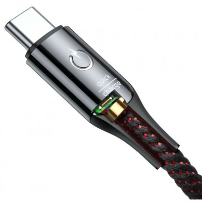 Кабель USB BASEUS C-shaped Light, USB - Type-C, 3A, 1 м, черный, интеллектуальный Кабель USB BASEUS C-shaped Light, USB - Type-C, 3A, 1 м, черный, интеллектуальный