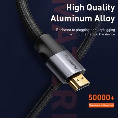 Кабель HDMI BASEUS Enjoyment Series, 4KHD - 4KHD, 0,5 м, черный Кабель HDMI BASEUS Enjoyment Series, 4KHD - 4KHD, 0,5 м, черный