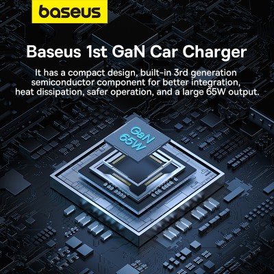 Автомобильное зарядное устройство BASEUS Golden Contactor Pro GaN Fast Charging, USB+2*USB-C, 65W, темно-серый Автомобильное зарядное устройство BASEUS Golden Contactor Pro GaN Fast Charging, USB+2*USB-C, 65W, темно-серый