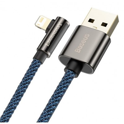Кабель USB BASEUS Legend Series Elbow, USB - Lightning, 2.4А, 2 м, синий Кабель USB BASEUS Legend Series Elbow, USB - Lightning, 2.4А, 2 м, синий