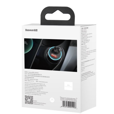 Автомобильное зарядное устройство BASEUS Golden Contactor Pro Dual , 2*USB + Кабель USB-Type-C, 3A, 40W, темно-серый Автомобильное зарядное устройство BASEUS Golden Contactor Pro Dual , 2*USB + Кабель USB-Type-C, 3A, 40W, темно-серый