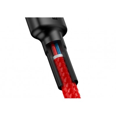 Кабель USB-C BASEUS Cafule, Type-C - Type-C, 3A, 1 м, красный Кабель USB-C BASEUS Cafule, Type-C - Type-C, 3A, 1 м, красный