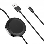 Кабель USB BASEUS iP Cable, USB - Lightning + Wireless Charger, 3A, 1.2 м, черный, беспроводная зарядка