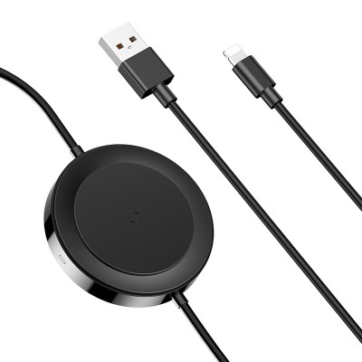 Кабель USB BASEUS iP Cable, USB - Lightning + Wireless Charger, 3A, 1.2 м, черный, беспроводная зарядка Кабель USB BASEUS iP Cable, USB - Lightning + Wireless Charger, 3A, 1.2 м, черный, беспроводная зарядка
