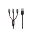 Кабель USB BASEUS Three Primary Colors 3-in-1, USB - MicroUSB+Type-C+Lightning, 3.5A, 1.2 м, черный Кабель USB BASEUS Three Primary Colors 3-in-1, USB - MicroUSB+Type-C+Lightning, 3.5A, 1.2 м, черный