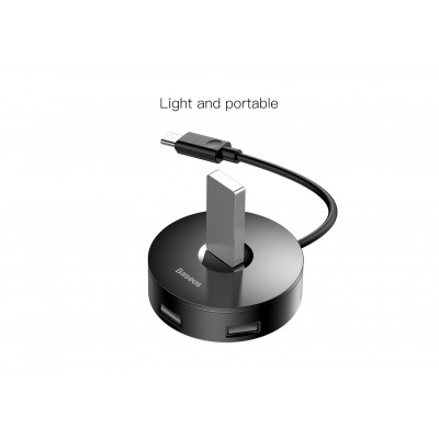 Переходник/Адаптер BASEUS Round Box, Разветвитель, Type-C - 1xUSB3.0 + 3xUSB2.0, 25 см, черный Переходник/Адаптер BASEUS Round Box, Разветвитель, Type-C - 1xUSB3.0 + 3xUSB2.0, 25 см, черный