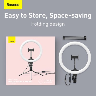 Кольцо-лампа для селфи BASEUS Live Stream Holder-table Stand, 2A, черный Кольцо-лампа для селфи BASEUS Live Stream Holder-table Stand, 2A, черный