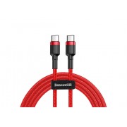 Кабель USB-C BASEUS Cafule, Type-C - Type-C, 3A, 1 м, красный