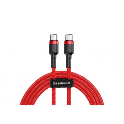 Кабель USB-C BASEUS Cafule, Type-C - Type-C, 3A, 1 м, красный Кабель USB-C BASEUS Cafule, Type-C - Type-C, 3A, 1 м, красный