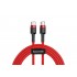 Кабель USB-C BASEUS Cafule, Type-C - Type-C, 3A, 1 м, красный Кабель USB-C BASEUS Cafule, Type-C - Type-C, 3A, 1 м, красный
