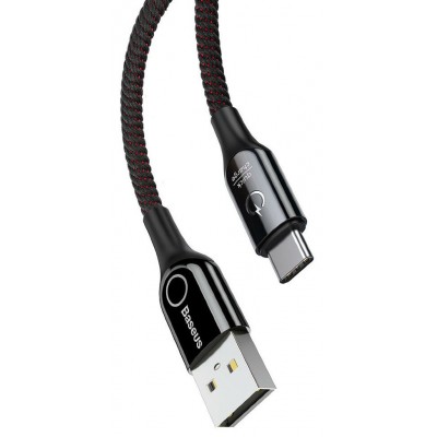 Кабель USB BASEUS C-shaped Light, USB - Type-C, 3A, 1 м, черный, интеллектуальный Кабель USB BASEUS C-shaped Light, USB - Type-C, 3A, 1 м, черный, интеллектуальный