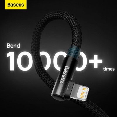 Кабель USB-C BASEUS MVP 2 Elbow-shaped Fast Charging, Type-C - Lightning, 20W, 2 м, черный, угловой Кабель USB-C BASEUS MVP 2 Elbow-shaped Fast Charging, Type-C - Lightning, 20W, 2 м, черный, угловой