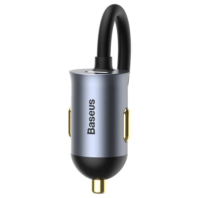 Автомобильное зарядное устройство BASEUS Share Together, USB + разветвитель 2*USB+2*USB-C, 5A, 120W, серый Автомобильное зарядное устройство BASEUS Share Together, USB + разветвитель 2*USB+2*USB-C, 5A, 120W, серый