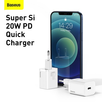 Зарядное устройство BASEUS Super Si USB-C, 3A, 20W, белый Зарядное устройство BASEUS Super Si USB-C, 3A, 20W, белый