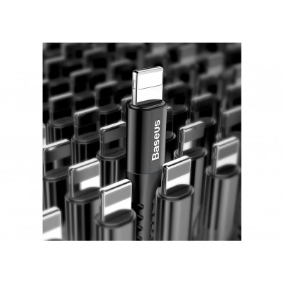 Кабель USB BASEUS Fish eye Spring, USB - Lightning, 2А, 1 м, черный, пружинный Кабель USB BASEUS Fish eye Spring, USB - Lightning, 2А, 1 м, черный, пружинный