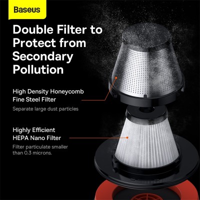 Автомобильный пылесос BASEUS A7 Cordless, 2000 мАч, черный Автомобильный пылесос BASEUS A7 Cordless, 2000 мАч, черный