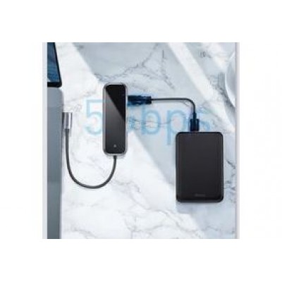 Переходник/Адаптер BASEUS UCN3277, Разветвитель, Type-C - 3xUSB3.0 + HD4K + PD, 3A, темно-серый, 4K, 2W Переходник/Адаптер BASEUS UCN3277, Разветвитель, Type-C - 3xUSB3.0 + HD4K + PD, 3A, темно-серый, 4K, 2W