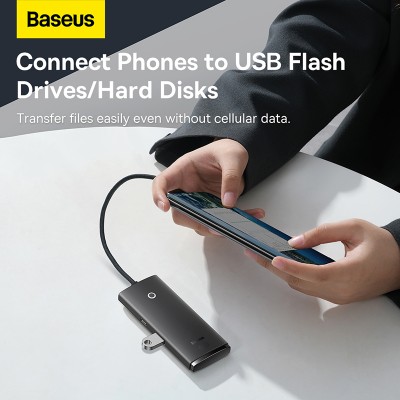 Переходник/Адаптер BASEUS Lite Series 4-Port, Разветвитель, Type-C - 4xUSB3.0, черный, кабель 0,25см Переходник/Адаптер BASEUS Lite Series 4-Port, Разветвитель, Type-C - 4xUSB3.0, черный, кабель 0,25см