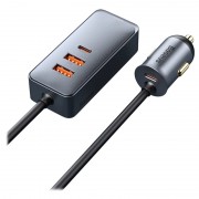 Автомобильное зарядное устройство BASEUS Share Together, USB + разветвитель 2*USB+2*USB-C, 5A, 120W, серый