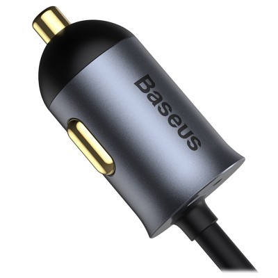Автомобильное зарядное устройство BASEUS Share Together, USB + разветвитель 2*USB+2*USB-C, 5A, 120W, серый Автомобильное зарядное устройство BASEUS Share Together, USB + разветвитель 2*USB+2*USB-C, 5A, 120W, серый