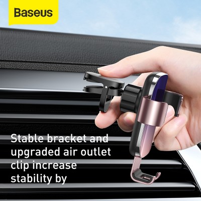 Автомобильный держатель BASEUS Glaze Gravity, розовый, на воздуховод Автомобильный держатель BASEUS Glaze Gravity, розовый, на воздуховод